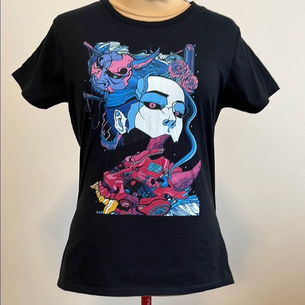 Black Cyberpunk Graphic Tee